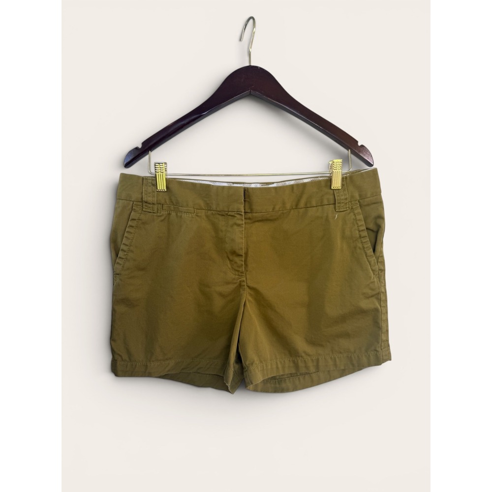 J.Crew City Fit Olive Green Chino Shorts 12 Classic Twill Cotton